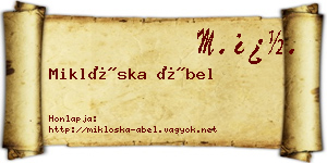 Miklóska Ábel névjegykártya